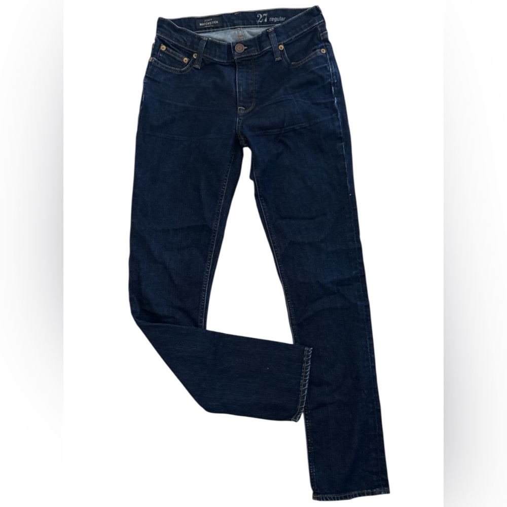 J. Crew Matchstick Jeans 27 Regular Women’s Mid Rise Slim Denim Blue Dark Wash - Picture 2 of 6